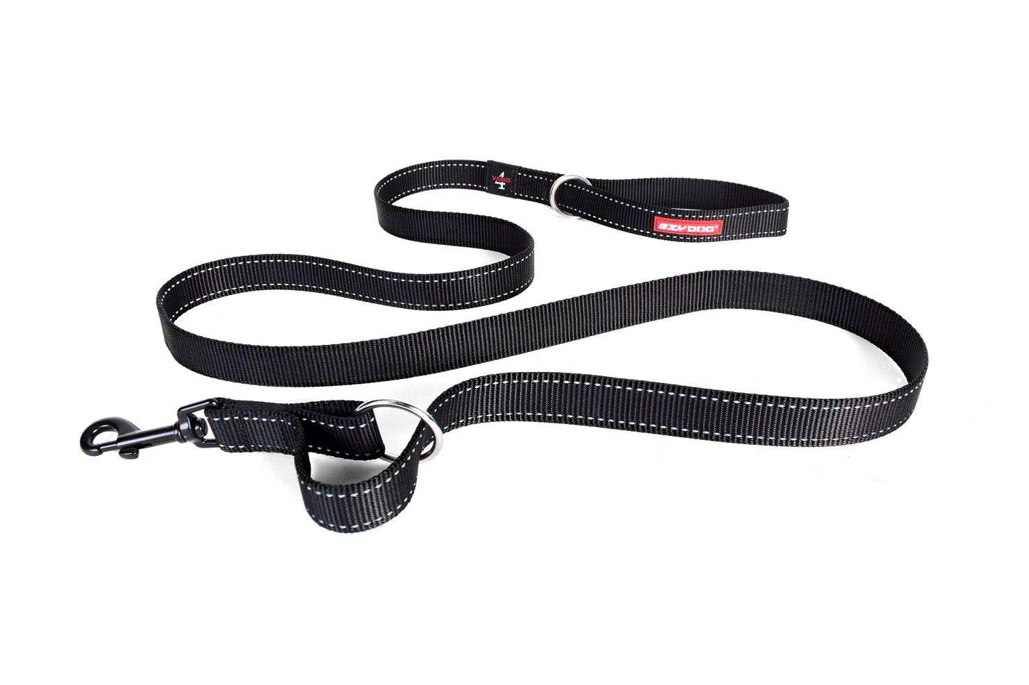 EzyDog Vario 4 Multi-function Dog Lead| 3-6 foot Adjustable Dog Lead, Black