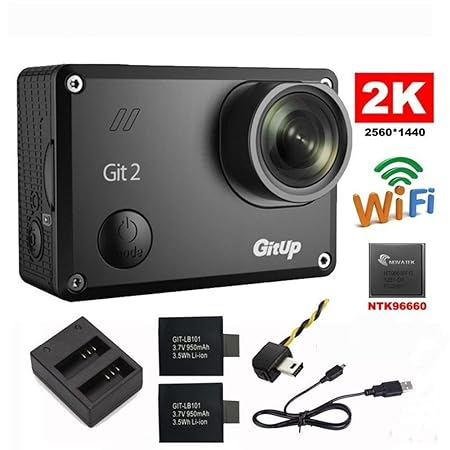 Riyc GitUp Git2 2K 30fps Novatek 96660 1080P WiFi Aktion Sport wasserdichte Kamera DVR mit Keychain