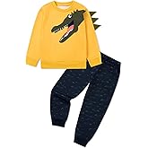 Latnnut Toddler Boy Clothes Fall Winter Outfit Long Sleeve Animal Printed Top and Pants Set 2 Piece Sweatsuit 2-7Y
