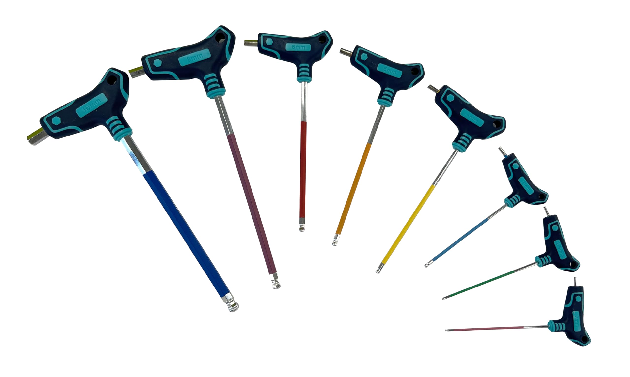 Eclipse Professional Tools ETGHK8PS Metric Colour coded T-Grip Hex Key Set