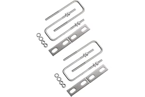 Aopin Square U-Bolts 1.22inch 31mm Inner Width 304 Stainless Steel Silver M6 with Plates Nuts for Car/Motorhome/Sailing Trailer Replacement Part and Accessorie 4Pcs