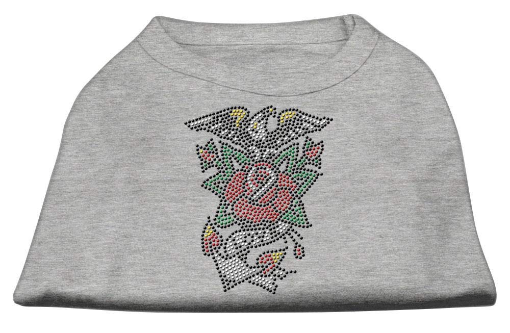 Mirage Pet Products Eagle Rose Nailhead Pet Shirt, XXL, Grey