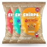 Chirps Cricket Protein Chips Variety Pack, Gluten-Free, High Protein, 5 Oz (Pack of 3) - As Seen On Shark Tank