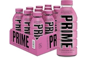 PRIME Hydration STRAWBERRY WATERMELON, Sports Drinks, Electrolyte Enhanced for Replsnishing Fluids, 250mg BCAAs, B Vitamins, Antioxidants, Low Sugar, 16.9 Fl Oz, 12 Pack