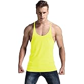 YAKER Men's Fitness Gym Tank Top Singlet Bodybuilding Stringers Sleeveless Muscle Shirt