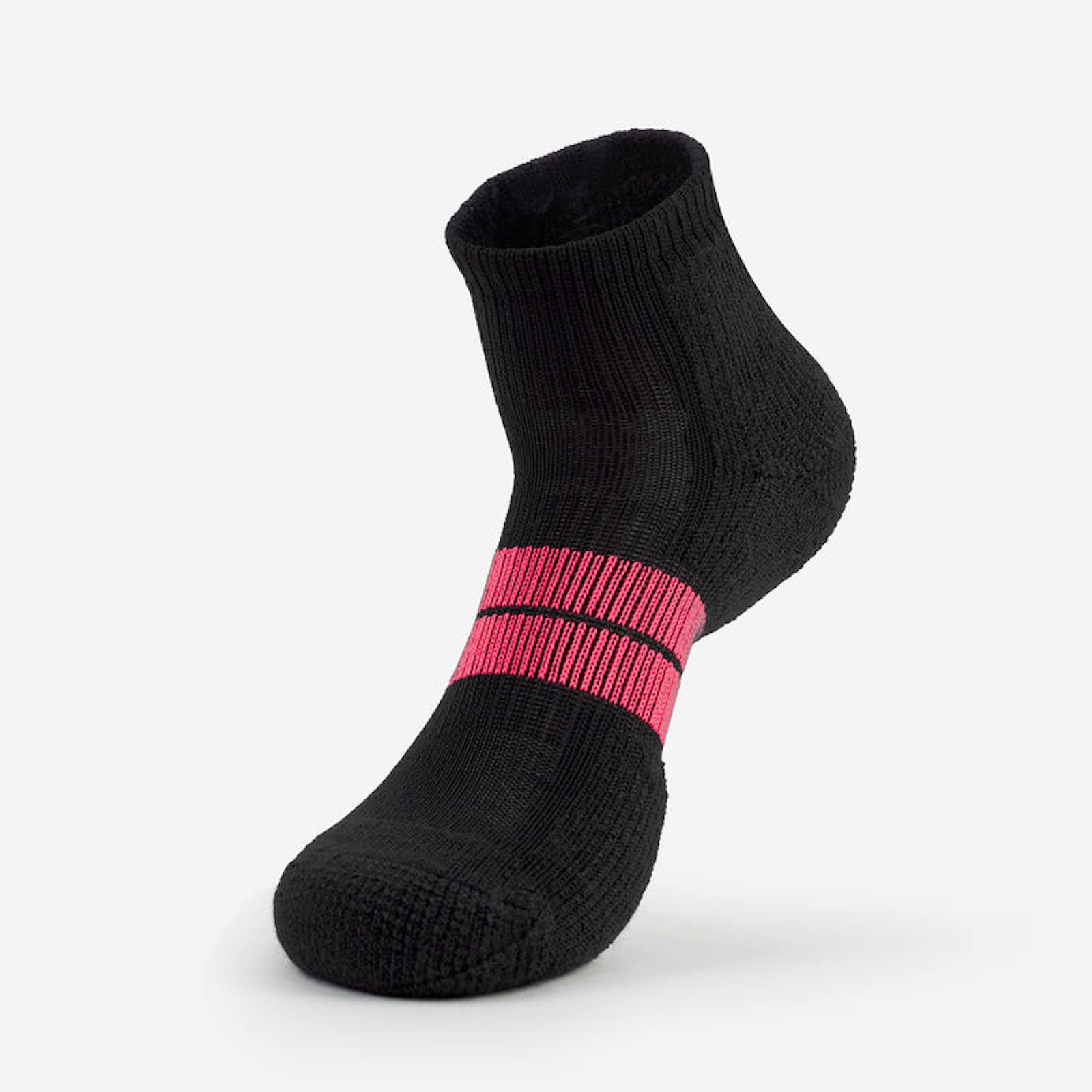 Thorlos Women's 84 N Runner No Show Socks - Black/Dark Pink, Medium
