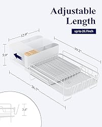 Kitsure Large Dish Drying Rack - Extendable Dish