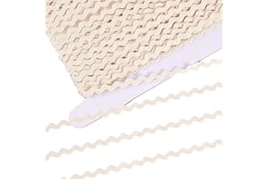 GORGECRAFT 33 Yards Cotton Rick Rack RIC Rac Trim 1/4 inch Rickrack Lace Wave Ribbon Floral White Zig Zag Wave Bending Fringe