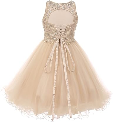 champagne girl dress