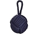 Pomeat Decorative Nautical Door Stop, Sailors Knot Rope Stop, Weighted Heavy Doorstop for Bedroom & Living Room, Window Wedge & Bookend - 6.25 inch (Blue)