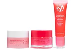 W7 Sweet Dreams Lip Care Gift Set - Overnight Mask, Balm & Scrub - Strawberry