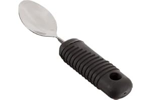 Sammons Preston Sure Grip Bendable Tablespoon, Bendable Stainless Steel Spoon with 4" Long Thick Rubber Handle with Good Grips, Eating Aid for Arthritis, Weak Grip, Stroke Impairments, & Disabilities