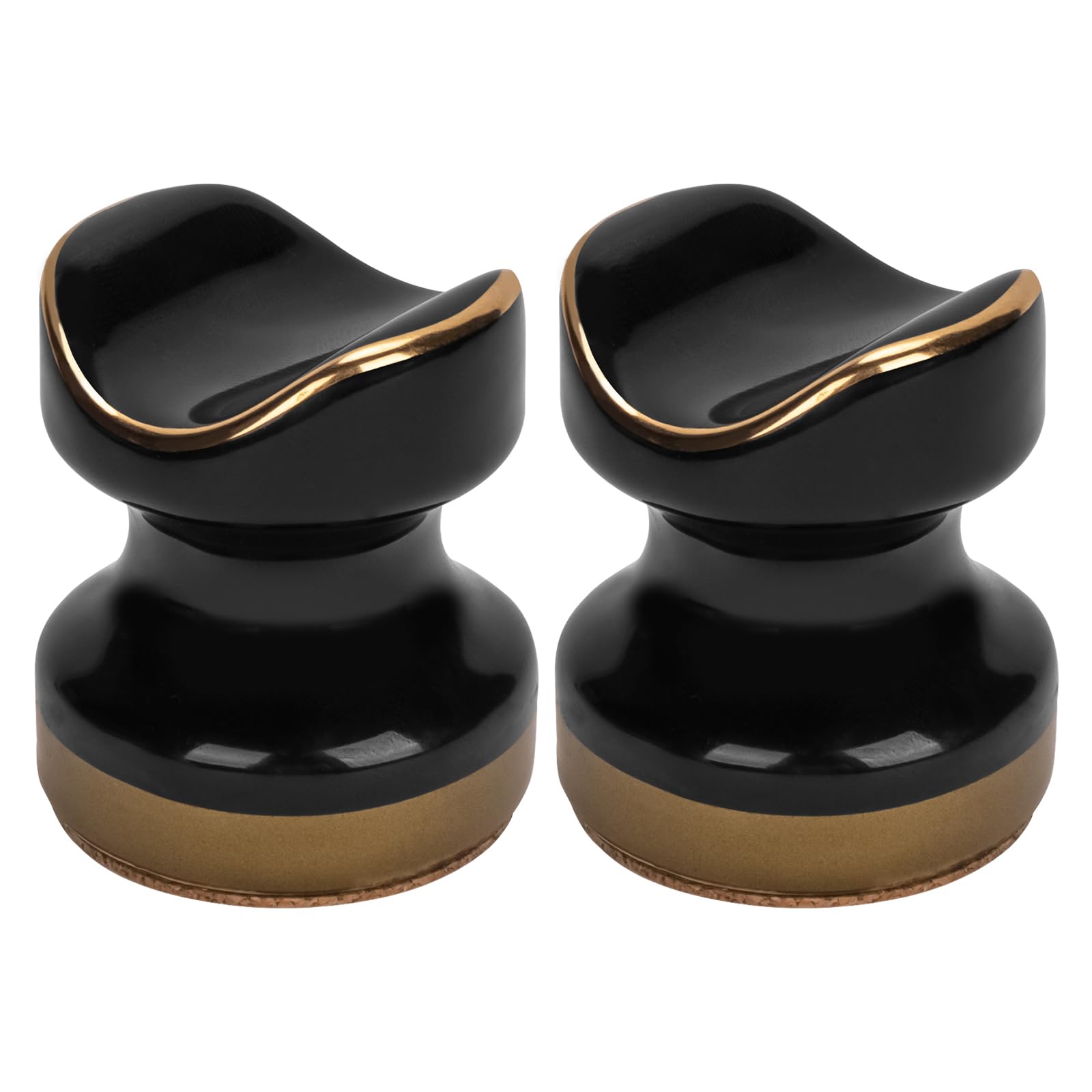 Linkidea 2 Pack Ceramics Cigar Holder, Single Cigar Holder Simple Luxury Cigar Stand Accessories for Men, Portable and Compact Cigar Rest (Black)