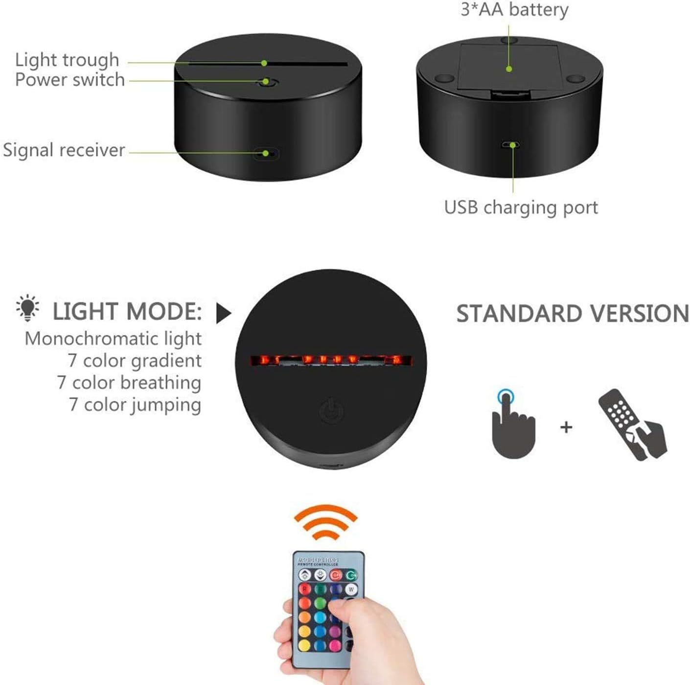 Night Light for Kids 3D Illusion Lamp 16 Colors Changing with Remote, Anime Darling in Franxx Children s Best Birthday Holiday Gifts - Image 4