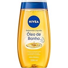NIVEA Sabonete Líquido Óleo de Banho 200ml - Com 55% de óleos naturais, produz espuma cremosa e proporciona hidratação intens