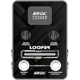 EROK Looper Guitar Pedal, XS-02 Looper Pedal with 40 Slots &amp; 160 Mins Looping Time, LED Progress Light Guitar Loop Pedals with Fade Out, USB Data Transfer for Electric Guitar/Bass (Black)