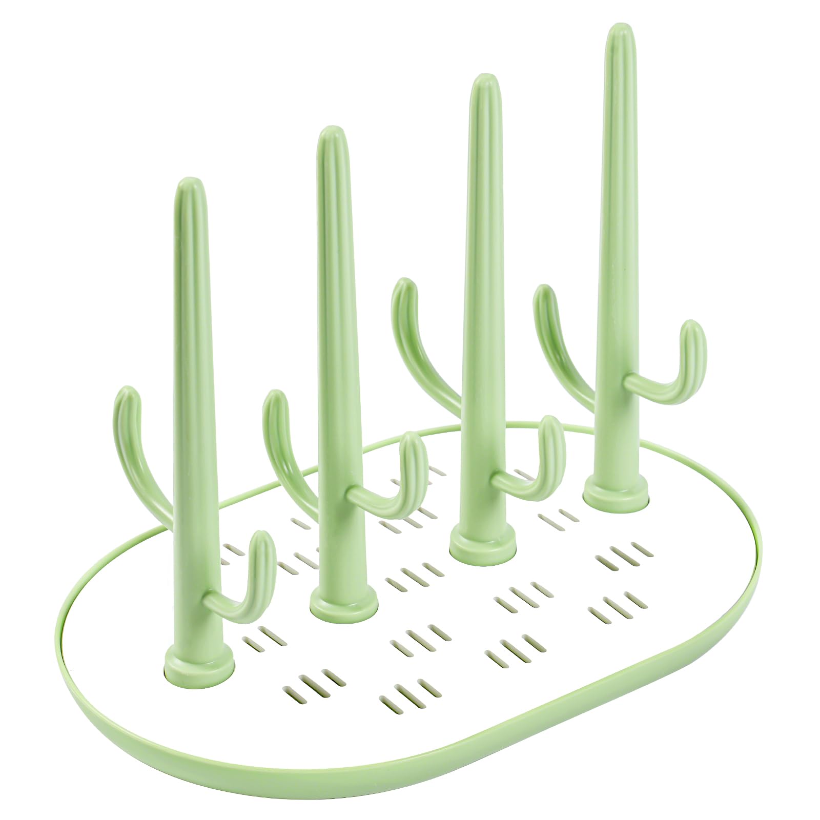 Vicloon Baby Bottle Drain Rack, Feeding Cup Holder with Detachable Brackets, Multifunctional Bottle Storage Drying Rack for Bottles, Teats, Cups, Reusable Baby Bottle Holder Baby Accessories (Green)