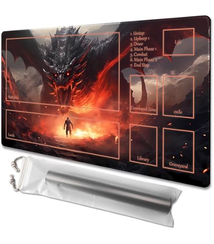 MTG Play Mat With Zones 60x35cm - Stitched Edges TCG Game Mat With Storage Bag