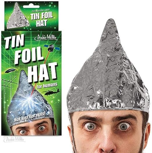 Amazon.com: Archie McPhee Tin Foil Hat For Humans: Accoutrements: Toys &  Games