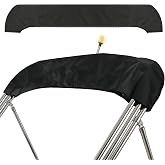 Boao Oversize Bimini Top Storage Boot Cover, Design with Light Hole, Black | Fits up to 103 in, 8.5 ft Wide, 600D Waterproof Fabric, UV Protection, Center Light Opening, Folded Bimini Top Storage