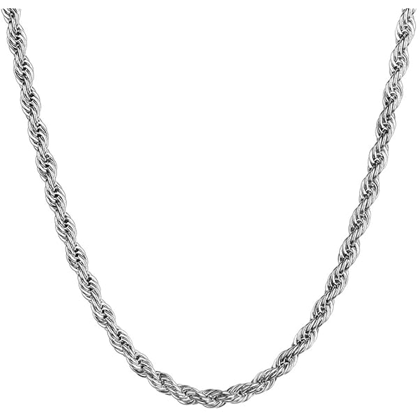 Dsnyu Twisted Rope Chain Necklace Chain Men 0.24CM Stainless