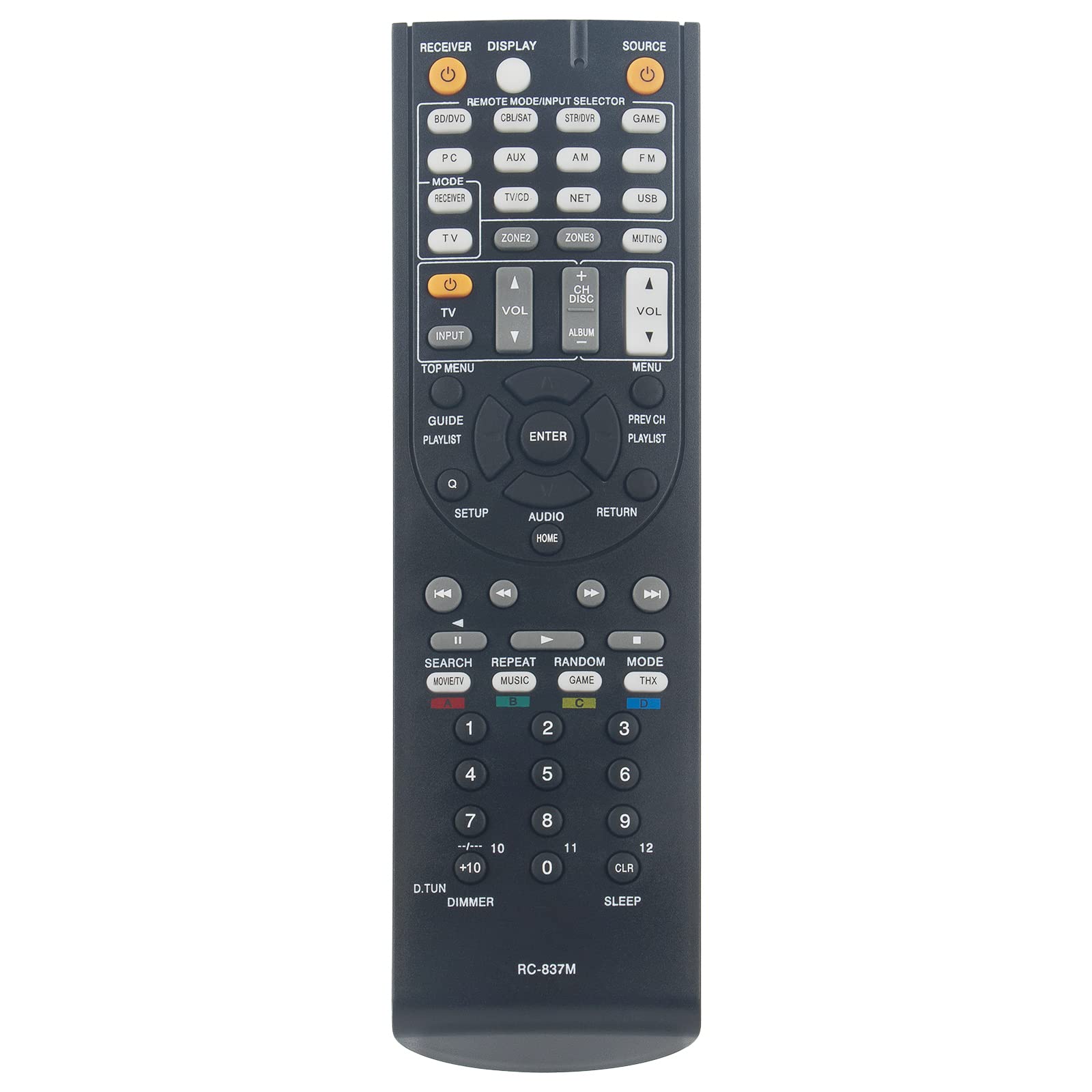 VINABTY RC-837M Replacement Remote Control fit for Onkyo AV Receiver TX-NR414 HT-S6500 RC-834M HT-R494 HT-S5800 HT-S7805 TX-NR818 TX-NR616