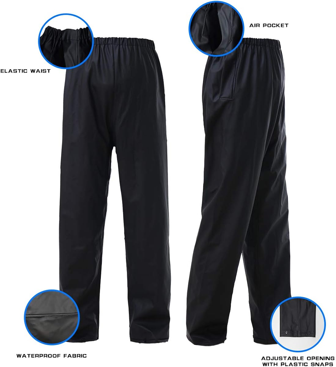 Rain Suits for Men Women Waterproof Heavy Duty Raincoat Fishing Rain Gear Jacket and Pants Hideaway Hood: Clothing