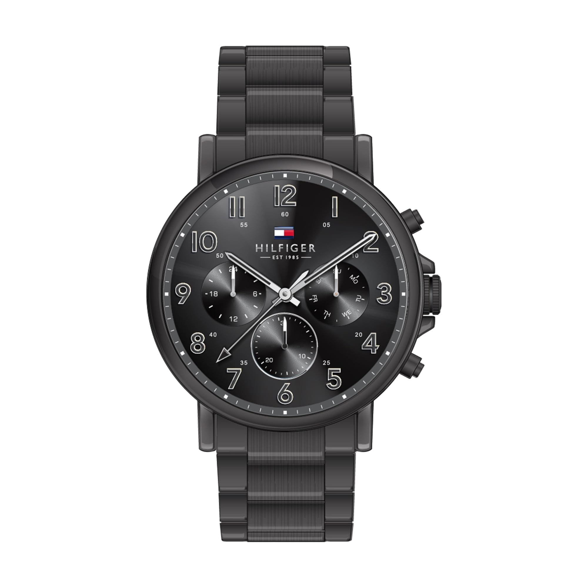 Tommy Hilfiger Analogue Multifunction Quartz Watch for Men with Black Stainless Steel Bracelet - 1710383