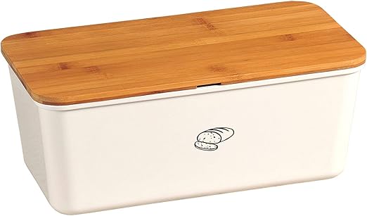Kesper – Tabla para Pan (bambú Caja con Tapa, Blanco/marrón: Amazon.es: Hogar