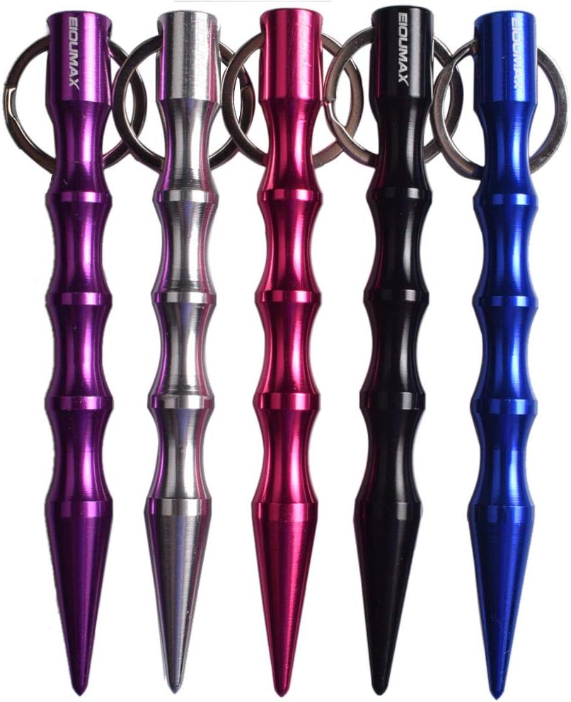 EIOUMAX Self-Defence Key Chain Aluminum Anti-Wolf Defense Keychain, Ladies's Aviation Rings - 1 Pack with 5 items : Sports & Outdoors