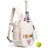 CaHomet Tennis Bag for Women Girls, Tennis Sling Backpack Crossbody, Pickleball Racket Bag, Water Resistant Sports Shoulder Bag for Tennis, Pickleball &amp; Racquetball