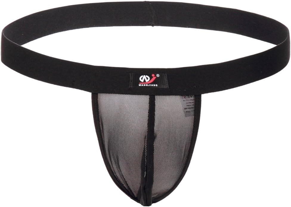 AmyTom Men's Sheer Mesh G-String Thong Underwear Asia L = US M Black