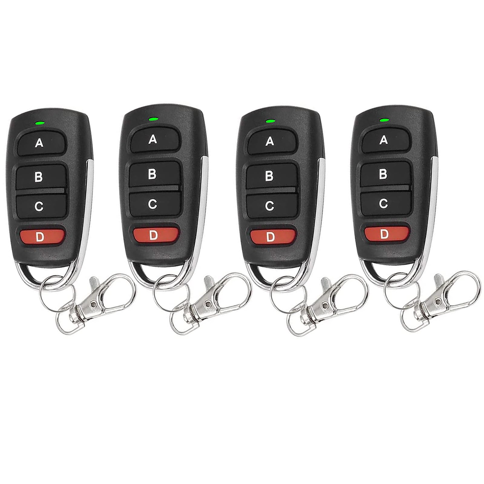 Bkiyougo 4pcs 433.92Mhz Universal Wireless Copy Remote Control, Gate Remote Control Fob, Universal Garage Door Remote, Universal Garage Door Opener Remote For Clone Garage Gate Door Opener