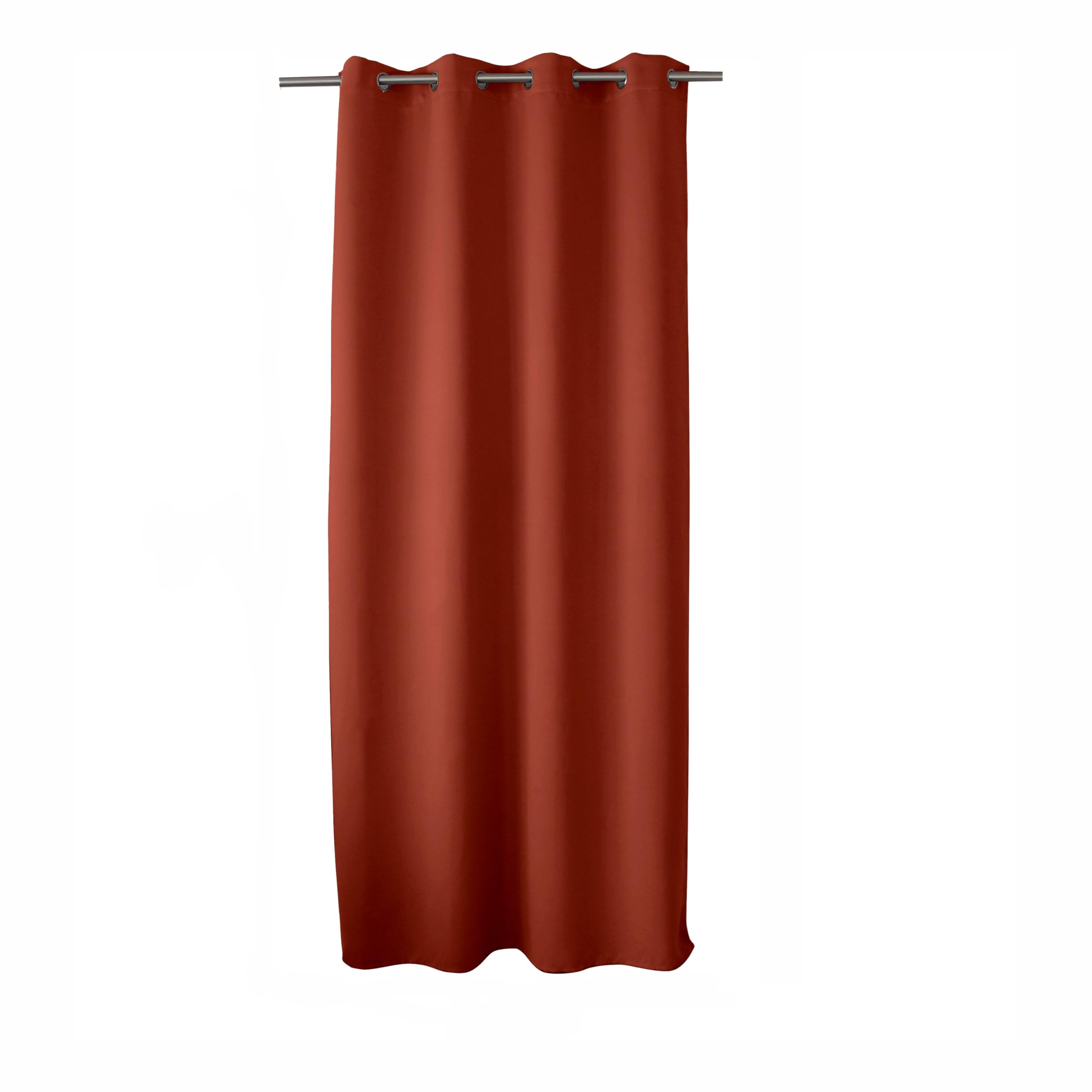 Enjoy Home Basic Blackout Curtain, 8 Silver Eyelets, Diameter 4 cm, 100% Polyester, Oeko-Tex Certified, 140 x 240 cm, Terracotta Colour