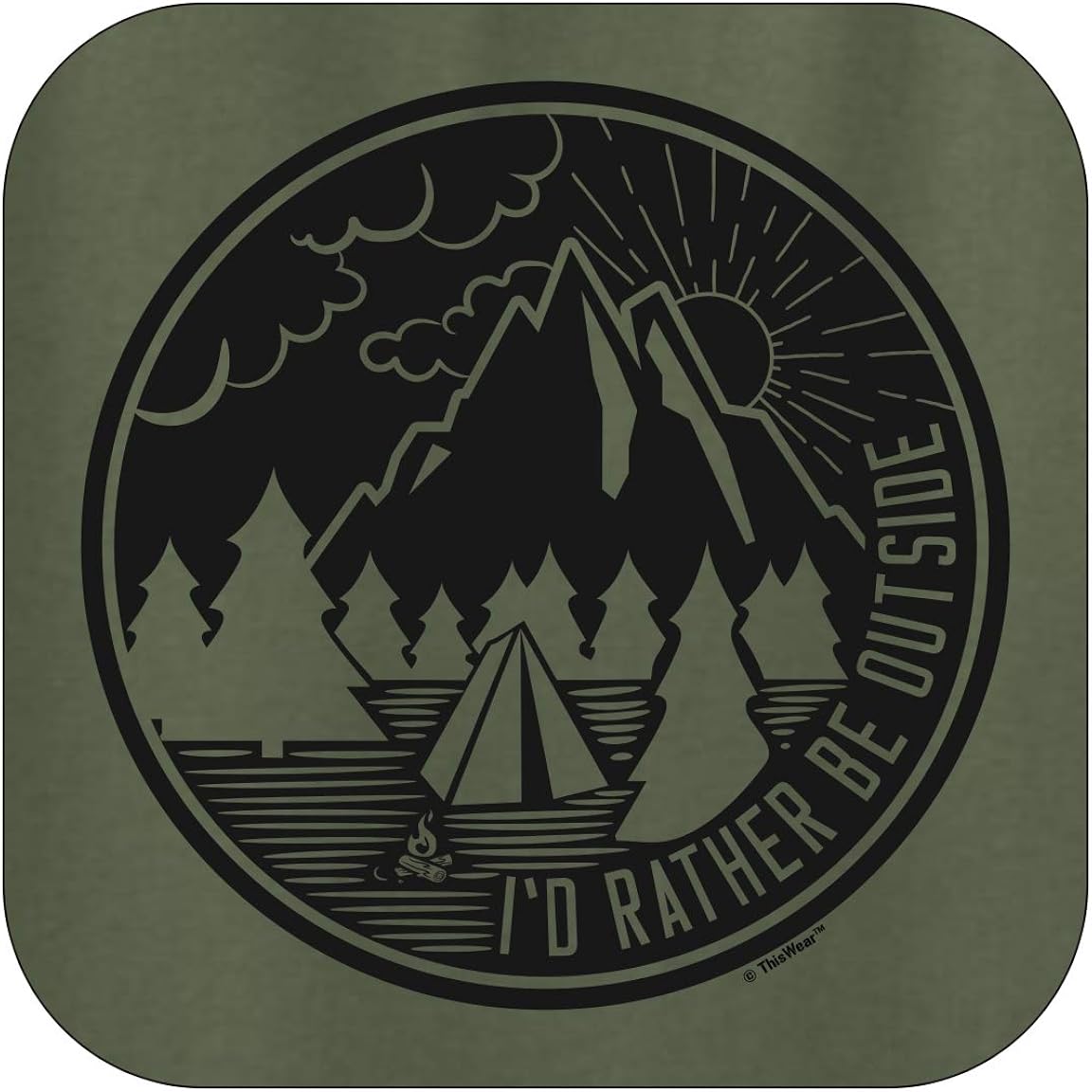 ThisWear Camping Clothes I'd Rather Be Outside Hiking Gifts Crewneck Sweatshirt: Clothing
