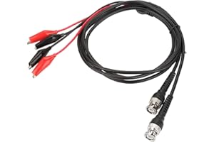 Akozon 2pcs BNC Clip Test Leads P1011 BNC Q9 to Dual Clip Oscilloscope Test Probe Cable