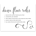 Andaz Press Wedding Party Signs, Formal Black and White, 8.5-inch x 11-inch, Dance Floor Rules, 1-Pack