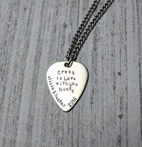 Men's Necklace, Engraved Guitar Pick, Men's Anniversary, Jewelry for Boyfriend, Anniversary for Husband, Musician, Silver Necklace, Personalized Jewelry for Men
