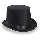 Wildarms Black Top Hat for Men Black Magician Party Hat for Adults Victorian Costume Hats For Cosplay Halloween Mardi Gras