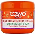Cosmo Glow Skin Care Brightening Body Cream 300ml/10.1fl.oz, Nourishing, Brightening, Carrot Oil & Kojic Acid, Face & Body Cream, Long Lasting Hydration, Body Care, For Men & Women, All Skins Types