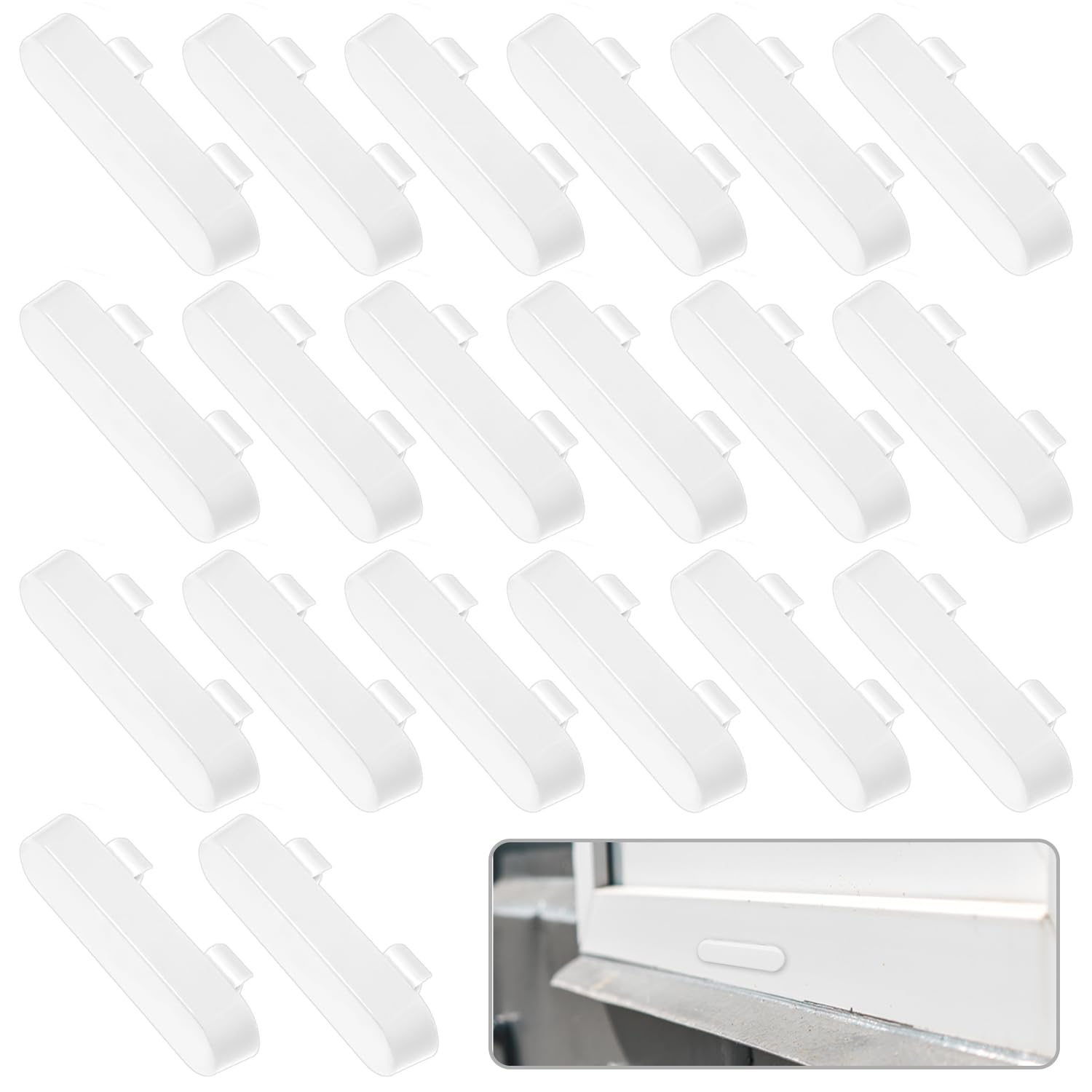 Weep Hole Covers, 20 PCS Window Drainage Cover Caps, PVC Window Sill, Window Vents Upvc Windows, Replacement Drainage Caps Windows Sill Cover Hole Drainage Covers (White)