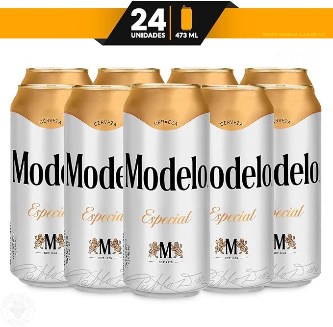 Cerveza Clara, Modelo Especial, 24 latas de 473ml c/u