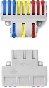 QWORK 7pc Wire Connector Set 3 In 9 Out Quick Connect Terminal Block 250V 32A view 2