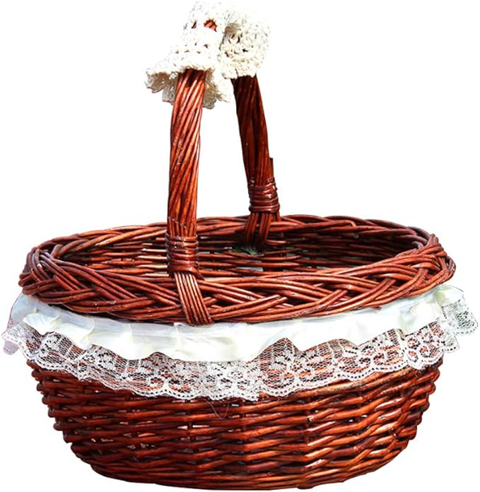 Cesta De Picnic Al Aire Libre Cesta De Estilo Pastoral Práctica Cesta
