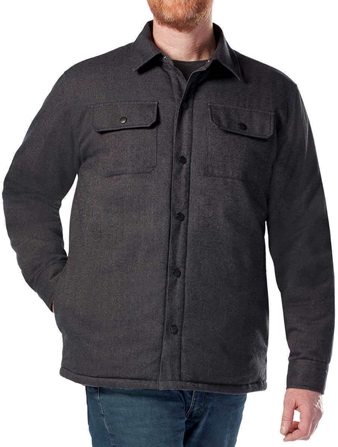 Rugged Elements Men’s Lightweight Navy Flannel Utility Shirt Jacket