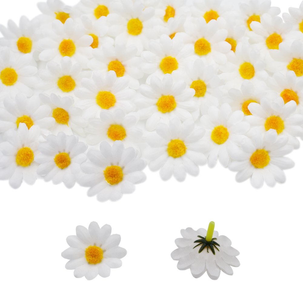 Buy Artificial Silk Daisy Flower Heads, Fake Fabric Gerbera Floral Head