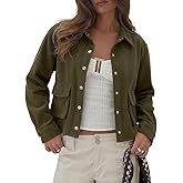 Beaully Womens Corduroy Cropped Shacket Jacket Short Button Down Long Sleeve 2026 Spring Outwear Tops