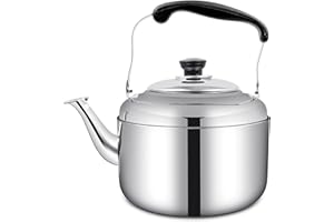 Stovetop Kettle, 6 Quart/6L Stainless Steel Whistling Tea Kettle with Universal Base, Cool Grip Bakelite Handle, Classic Kitc