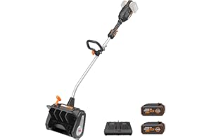 WORX Nitro 40V 12'' Electric Snow Shovel, 4-Car Driveway Cordless Snow Thrower, 2 Speeds Brushless Motor, Adjustable Front Handle, 4.0 Ah Battery and Charger Included, WG460