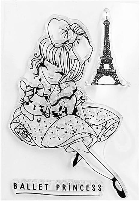 Amazon Co Jp Friendsty クリアシールスタンプ バレエプリンセス シリコンクリアシールスタンプdiyスクラップブッキングエンボスフォトアルバム ホーム キッチン